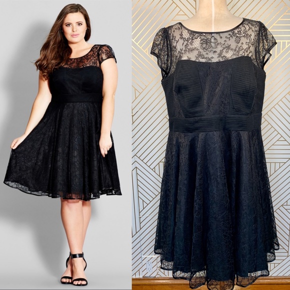 City Chic Dresses & Skirts - NWT City Chic Lace Audrey Dress in Black